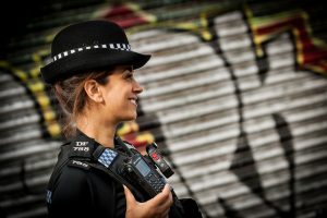 Sussex police officer on patrol in Brighton