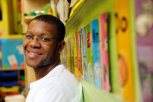 Trainee teacher portrait in a classroom