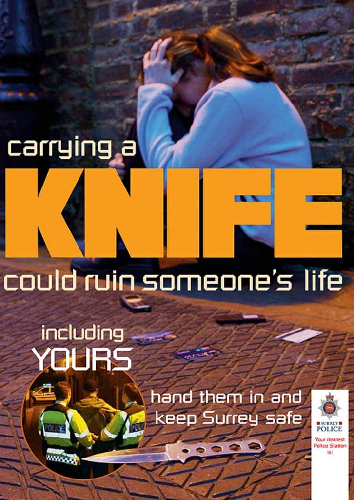 Poster for knife crime campaign