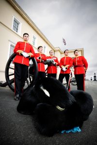 Soldiers in dress uniform at RMA Sandhurst