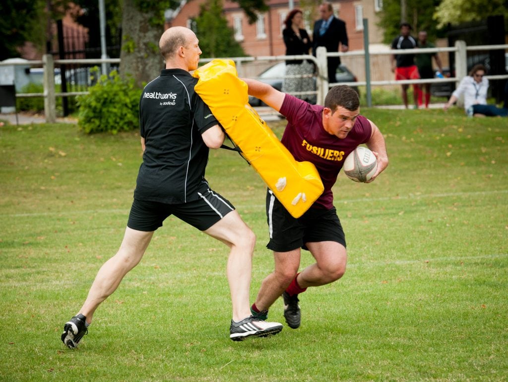 Matt Dawson rugby training with the Royal Fusiliers