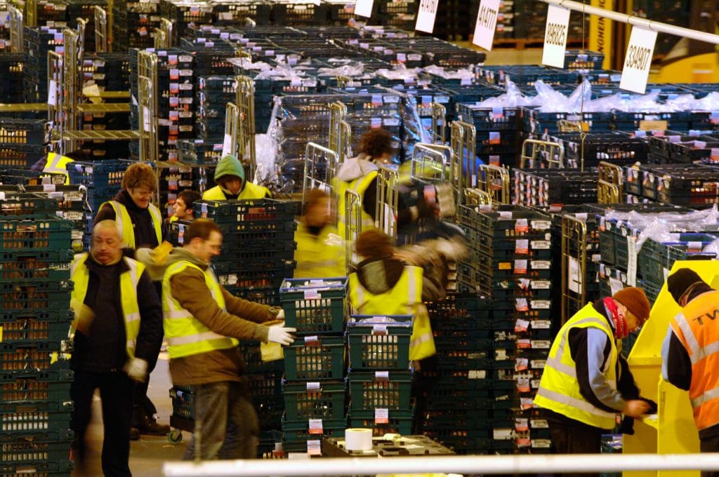 Packers at Christmas in the Gist Warehouse