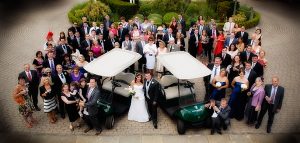 Group shot with golf buggies