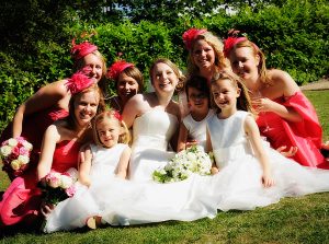 Bridal aprty having fun at Gate Street Barn