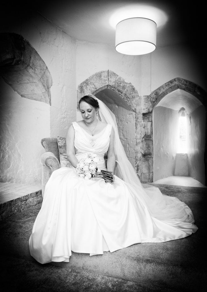 Bride in The Gate House at Farnham Castle