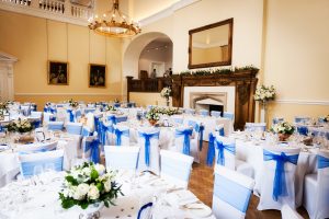 Modern wedding breakfast at Farnham Castle