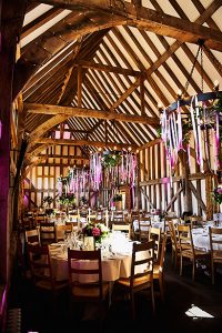 Barn decorated for a wedding