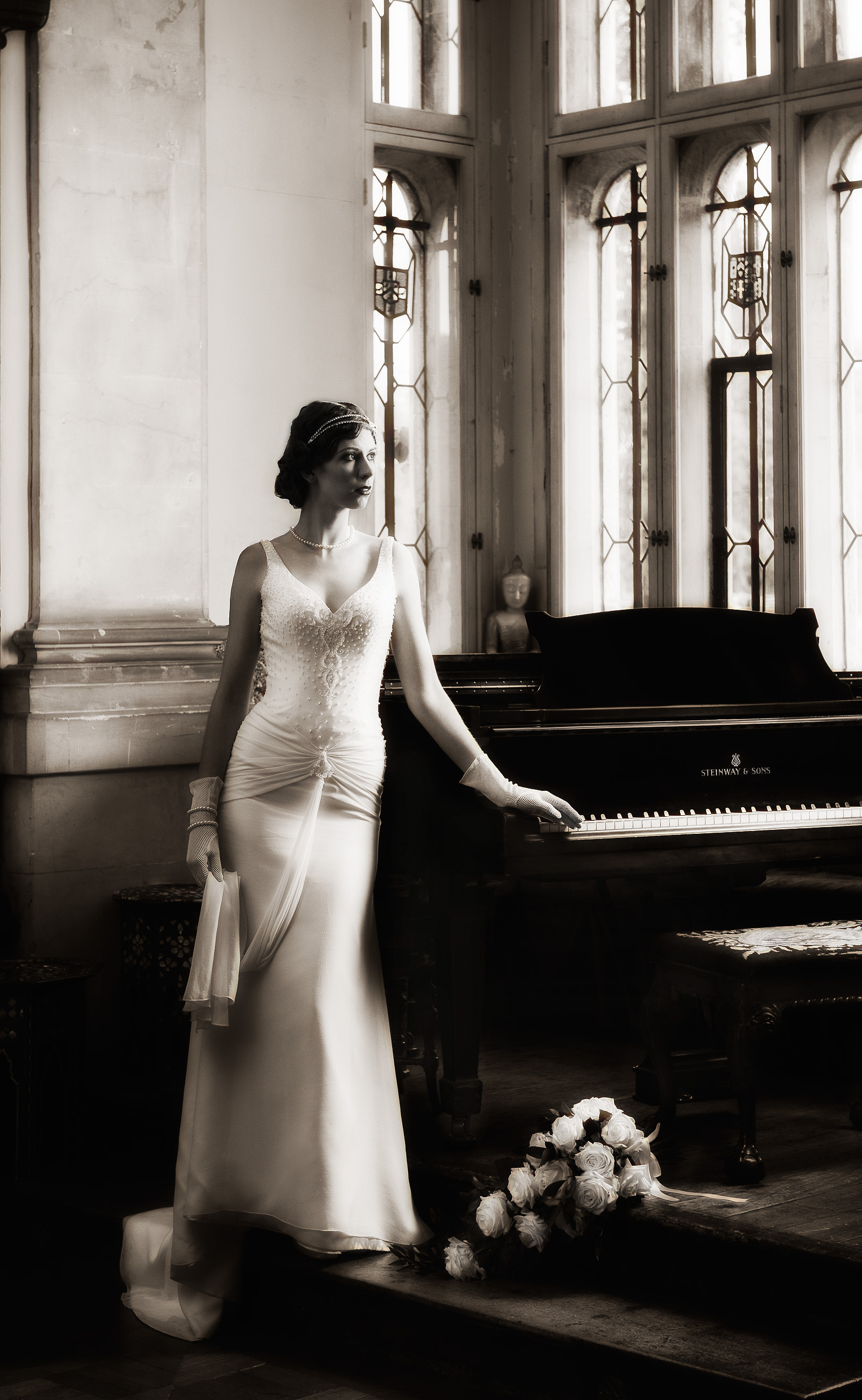 Great Gatsby Inspired shoot Bride by Piano