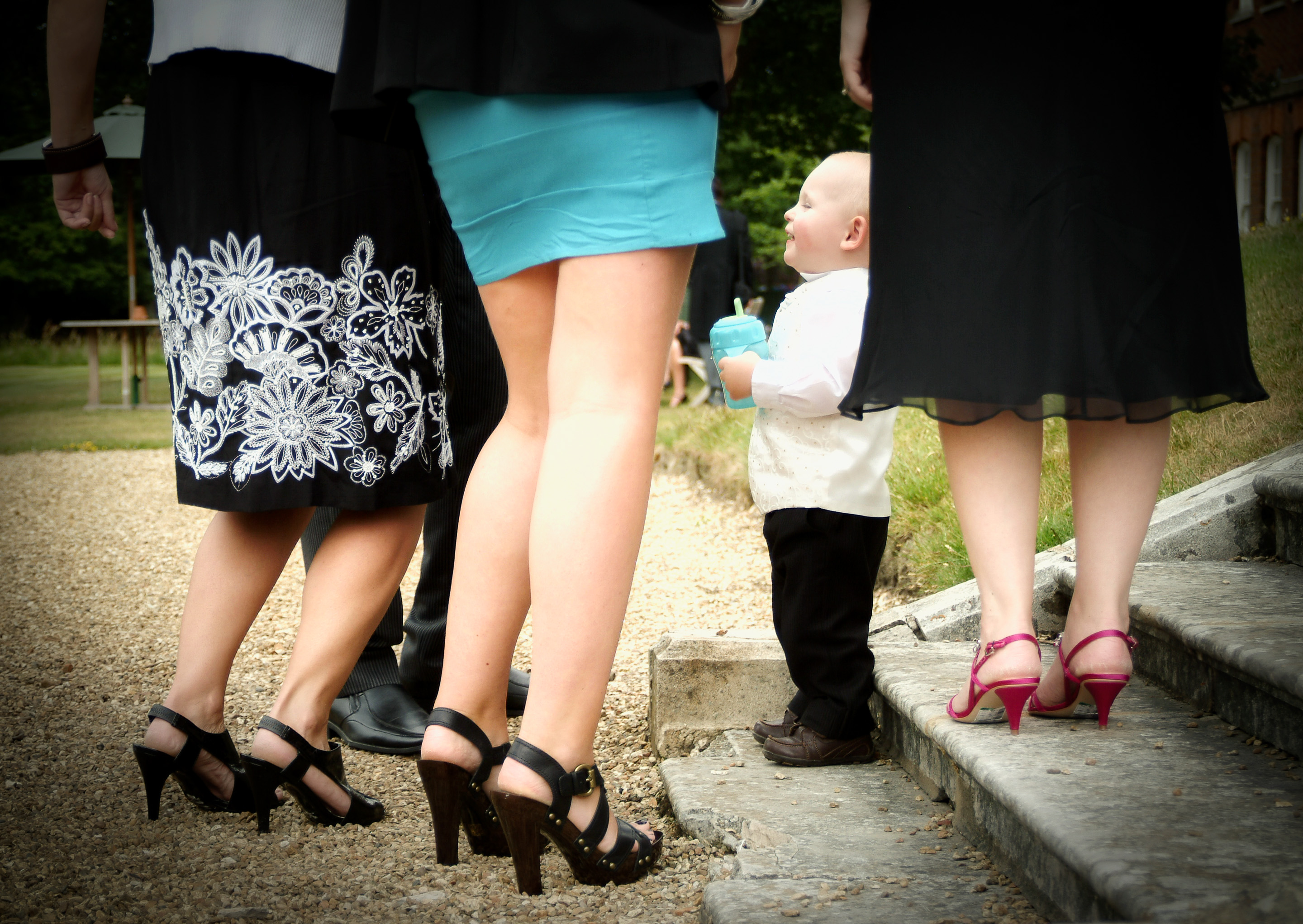 Little boys making wedding guests laugh at Warbrook Park