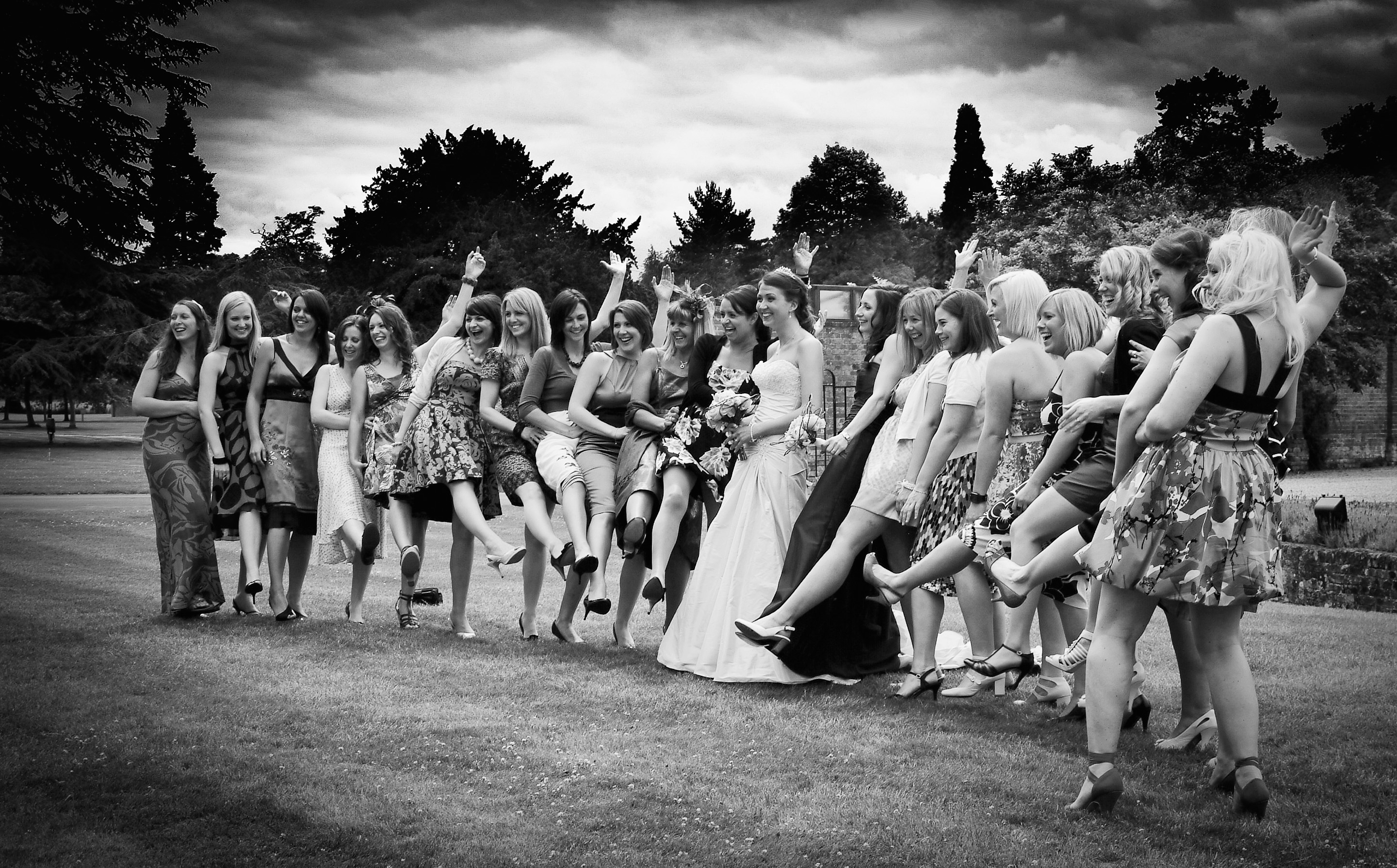 Fun wedding group shots with the girls at Warbrook Park