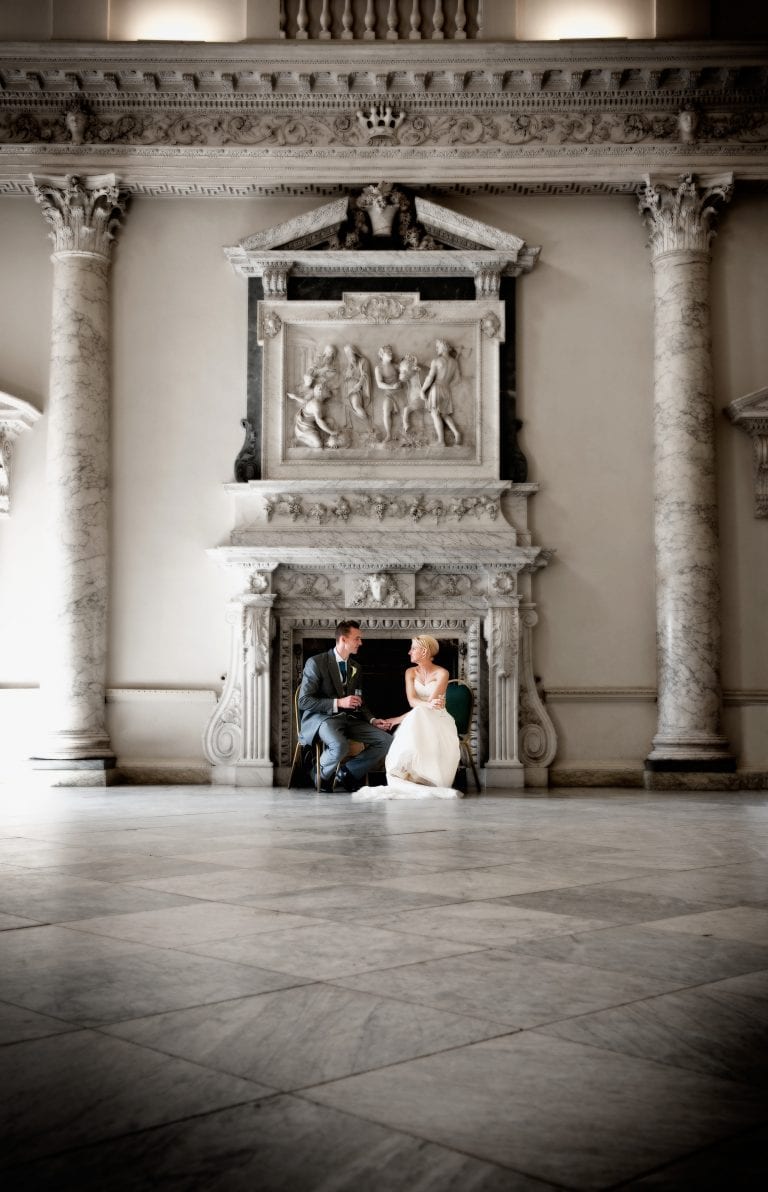 Bride and Groom have a quiet moment at Clandon Park